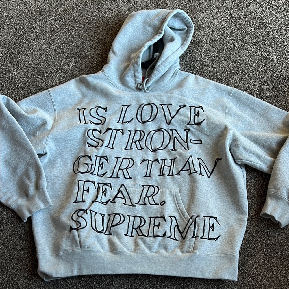 Supreme Gray Hoodie - Men's Sweater